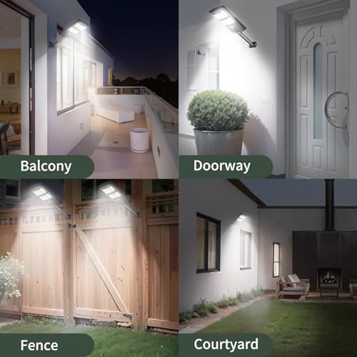 Solar Street Lights - 2 Pack LED 10000 Lumen Motion Sensor Remote Control
