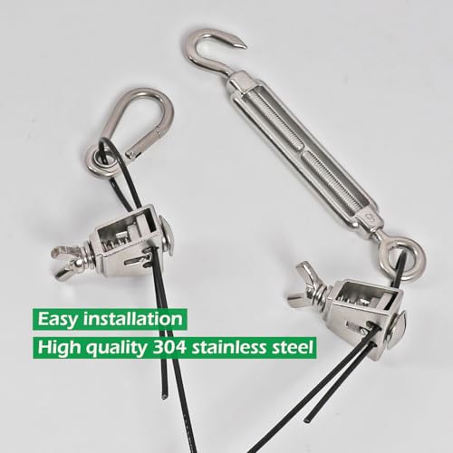 String Light Hanging Kit - 200FT Stainless Steel Wire Rope