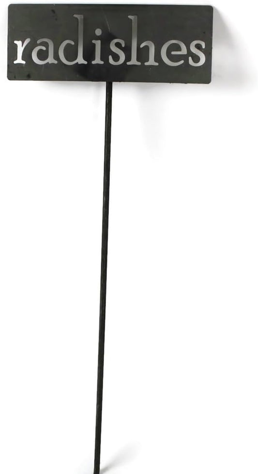Classic Metal Garden Markers 19 Inches Tall (radishes, Raw, Unfinished Steel (will rust with time))