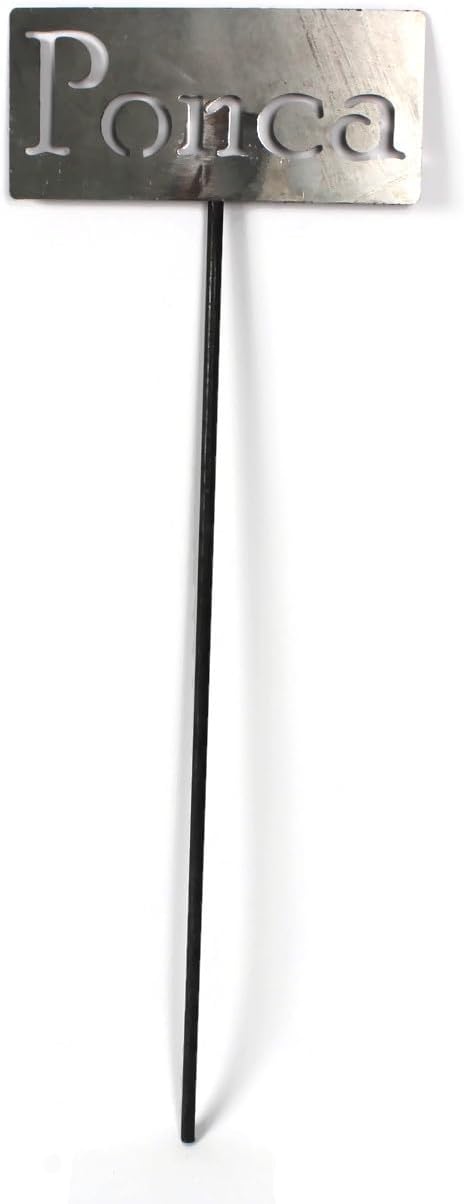 Classic Metal Garden Markers Clearance Items 20 to 33 Inches Tall (Raw Unfinished Steel, Ponca)