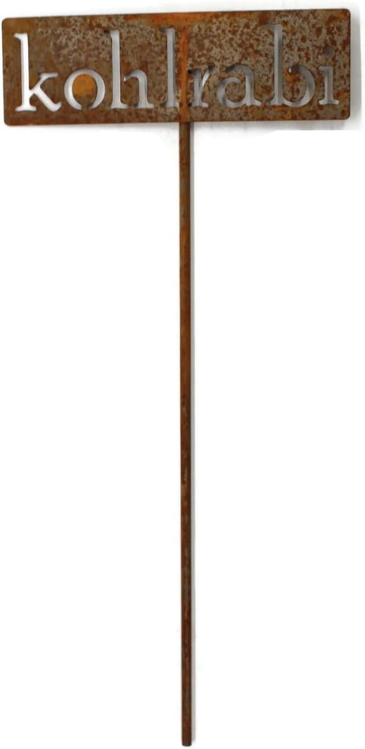 Classic Metal Garden Markers 19 Inches Tall (kohlrabi, Naturally Rusted)