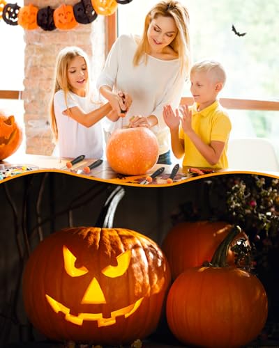 Luditek 4-Pack LED Pumpkin Lights w/Remote Timer - Halloween Decorations