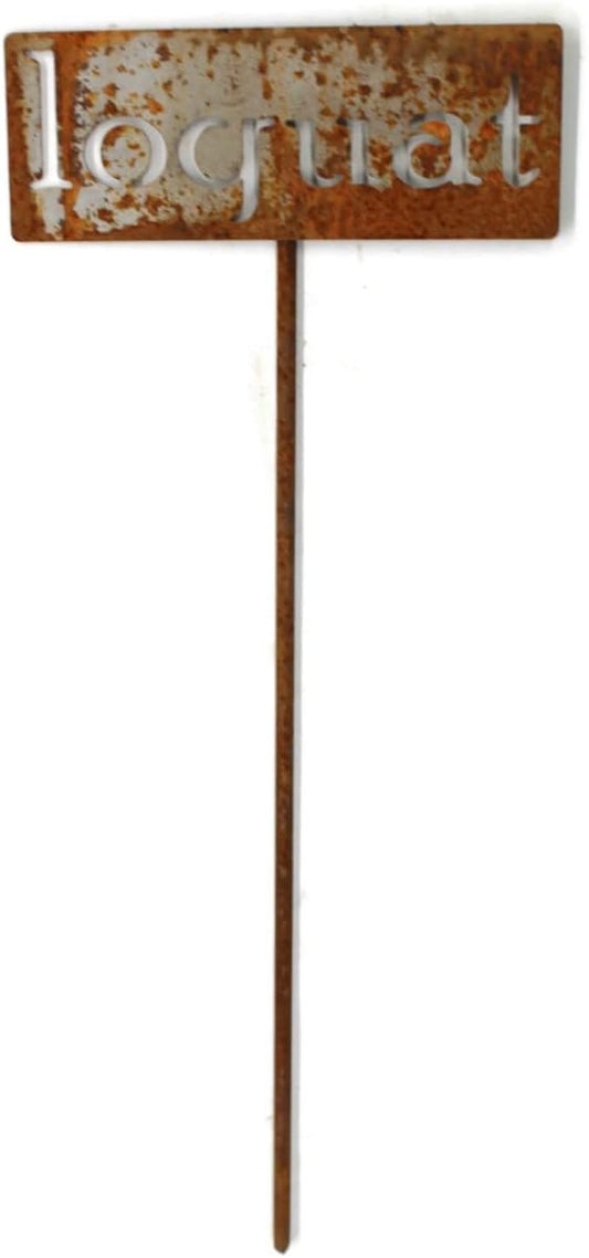 Classic Metal Garden Markers 19 Inches Tall (loquat, Naturally Rusted)
