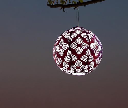Soji Stella Solar Lantern 12" - Violet Geo Palm