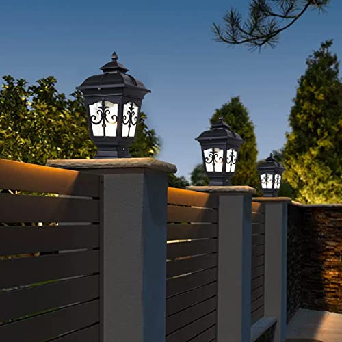 Outdoor Post Light - Black Aluminum, 2 Pack, Waterproof