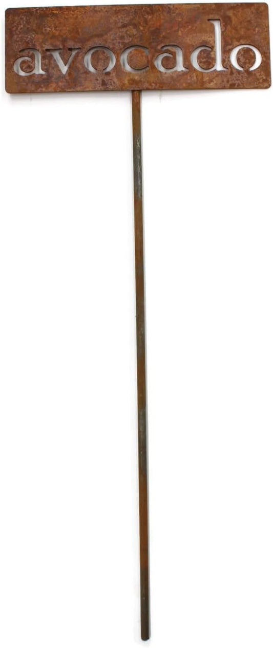 Classic Metal Garden Markers 19 Inches Tall (avocado, Naturally Rusted)