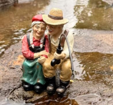 Couple Statues Outdoor, Timeless Moments for A Lifelong Partnership, Pond Ornaments, Poolside Garden Decor, Koi Fish Pond, Unique Fisherman Gifts