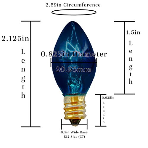 LED String Light C7 Bulbs - Clear Glass, Blue Ceramic
