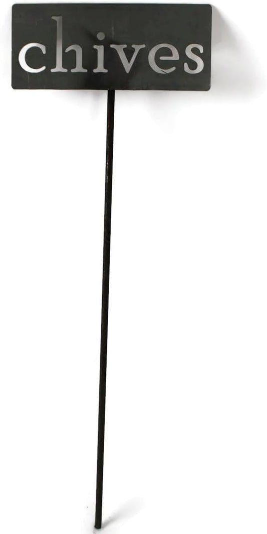Classic Metal Garden Markers 19 Inches Tall (chives, Raw, Unfinished Steel (will rust with time))