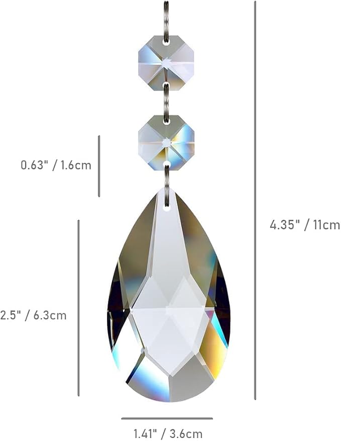 10pcs 63mm Teardrop Chandelier Crystals, Clear Crystal Chandelier Prisms Pendants Parts Beads, Hanging Decoration for Wedding Party