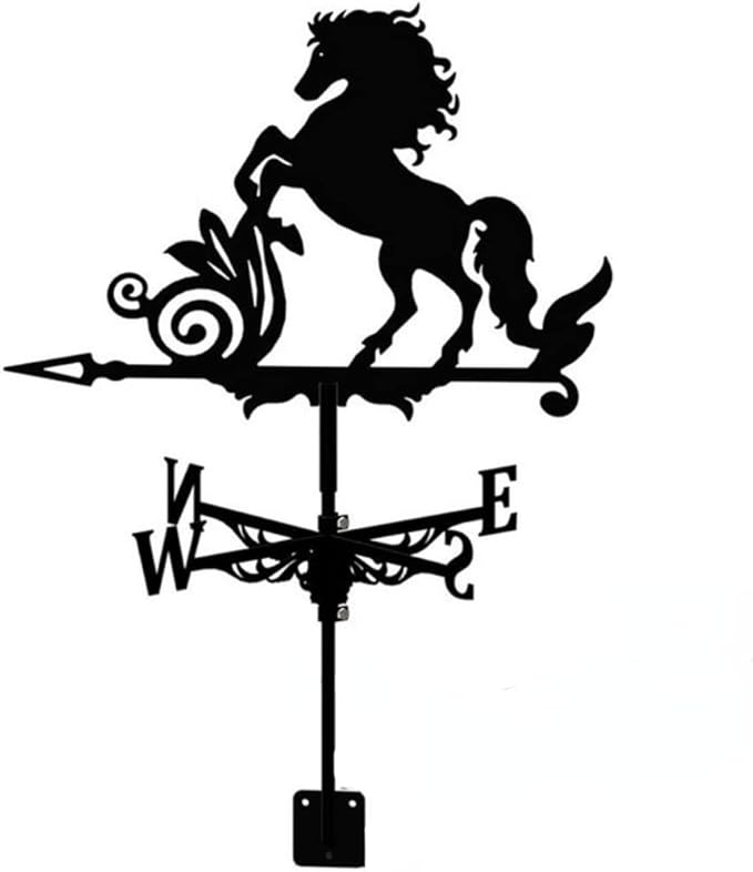 3D Animal Metal Weather Vane, Roof Weather Vane, Weather Direction Indicator, Garden Statue, Garden Windmill, Roof Decoration Accessories for Garden, Yard, Roof Decoration (Mustang)