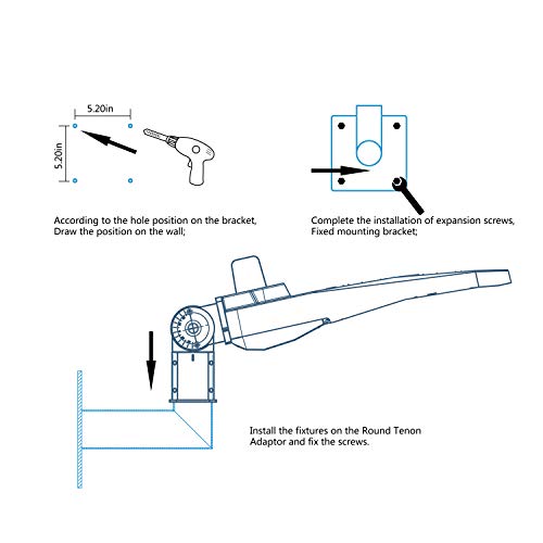 L Shape Wall Mount Bracket - 2 3/8" 90° LED Shoebox Light