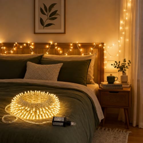 300 LED Fairy String Lights - 99ft Warm White, Connectable