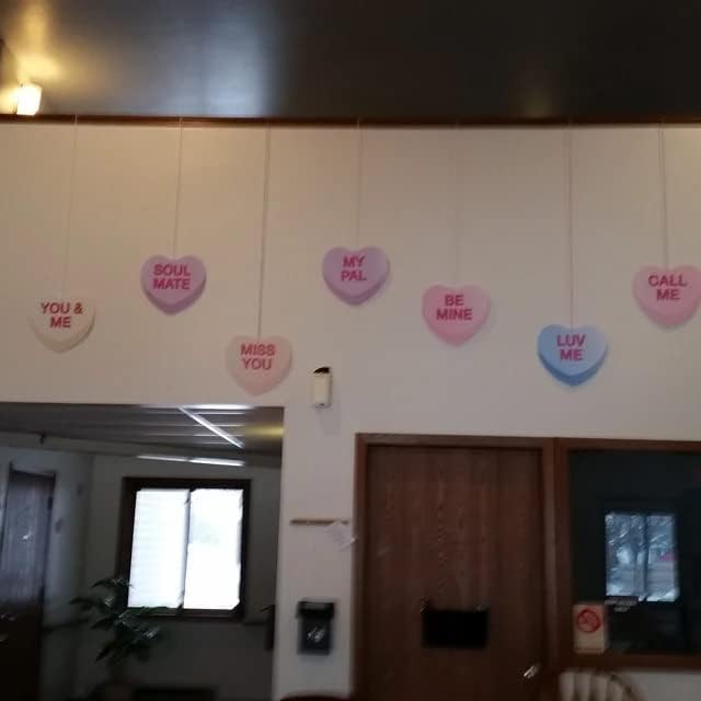 VictoryStore Valentine's Yard Decorations Hanging Candy Hearts, Outdoor Valentine's Day Decorations, 12372 Set of 9 Corrugated Plastic Hearts