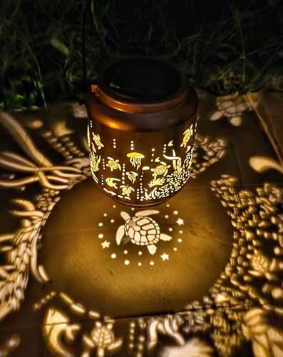 Turtle Solar Outdoor Lantern - Metal LED Waterproof