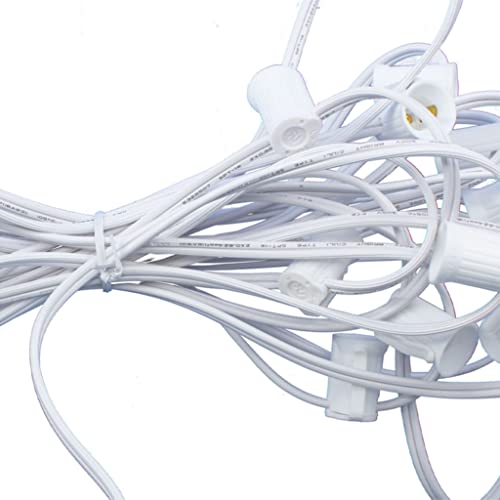 LED Outdoor String Lights - 25FT, C7 E12, 12" Spacing, White