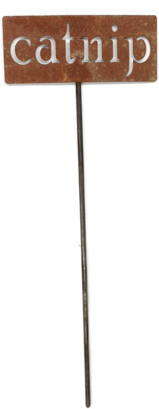 Classic Metal Garden Markers 19 Inches Tall (catnip, Naturally Rusted)
