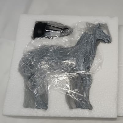 Solar Garden Horse Figurines, Horse with Solar Lantern, Whimsical Outdoor Indoor Decor, Grey