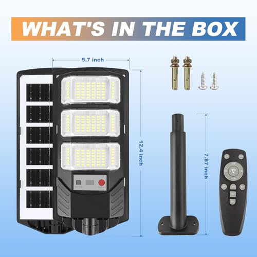 Solar Flood Light 2 Pack - Motion Sensor, Waterproof, 6500K, Remote