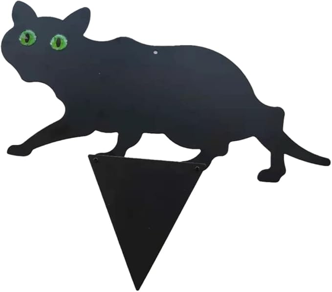 Gardening Cat Silhouette Gardening Cat with Marble Eyes Mice Control Harmless Bird Deterrent Decor 3PCS