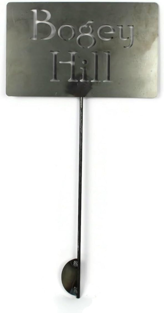 Classic Metal Garden Markers Clearance Items 20 to 33 Inches Tall (Raw Unfinished Steel, Bogey Hill 23")