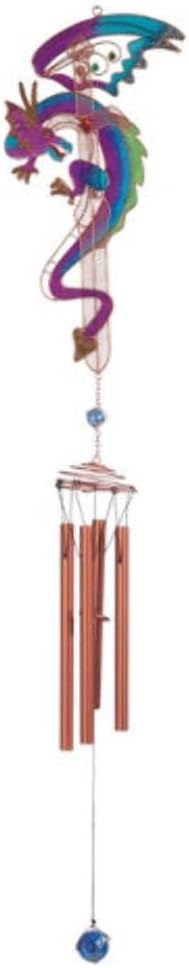 StealStreet Purple & Blue Dragon Gem Copper Tube Wind Chime, 42"