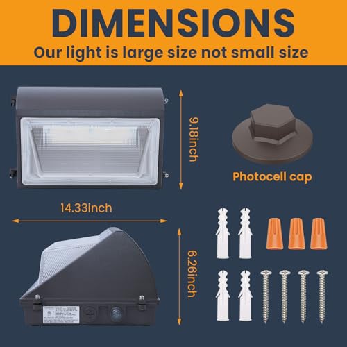 130W LED Wall Pack Light - 5000K, Photocell, 4-Pack