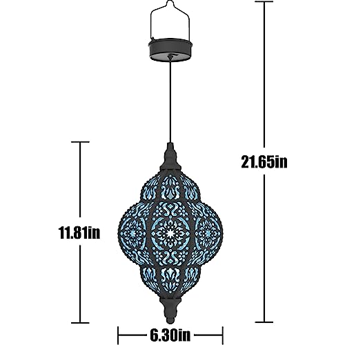 Hapjoy Hanging Solar Lantern - Moroccan Black Waterproof