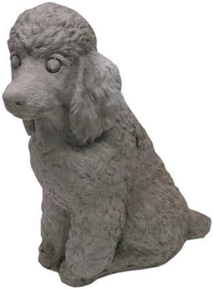Sitting Poodle Concrete Garden Memorial Statue- 11" Tall