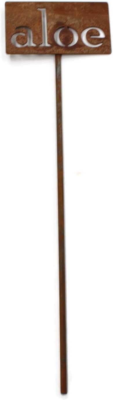 Classic Metal Garden Markers 19 Inches Tall (aloe, Naturally Rusted)