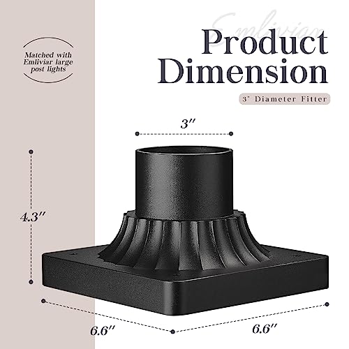 Emliviar Pier Mount Adapter - Die-Cast Aluminum, Black