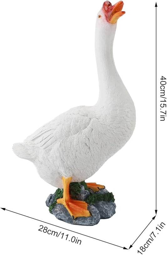 Garden Statues Goose Figurine Farm Animal Sculpture Lifelike Outdoor Statue for Pond Garden Decor Unique Design with Vibrant Colors Yard Ornaments Decor