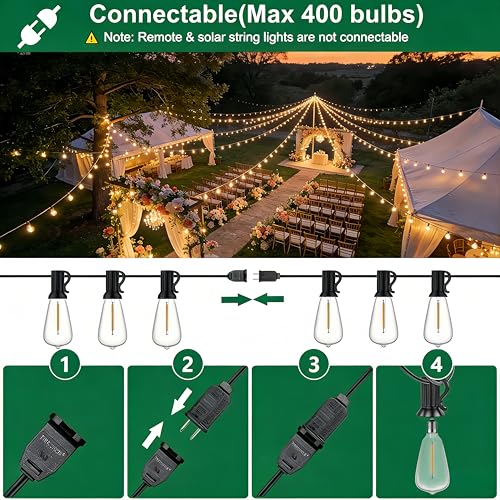 Outdoor LED String Lights - 100FT IP45 Waterproof ST38