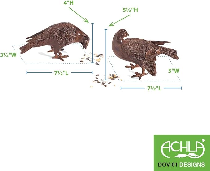 Achla Designs Bronzed Dove Pair, Garden Animal Statues