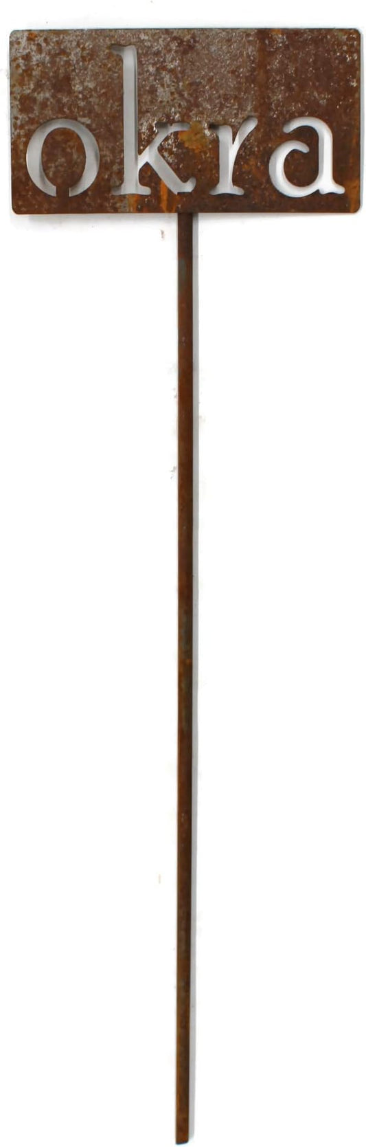 Classic Metal Garden Markers 19 Inches Tall (okra, Naturally Rusted)