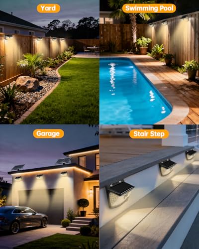 Aootek Solar Motion Sensor Lights Outdoor 120 LEDs, Black, 2 Pack