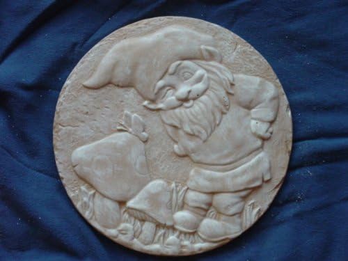 Gnome with Butterfly Plastic Craft Mold use with Concrete or Cement to Make Stepping Stones 1150