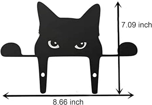 Yard Art Decor, Metal Animal Statue Stakes Hollow Out Animals Shape Silhouette Decoration for Yard Lawn Garden (Cat A)