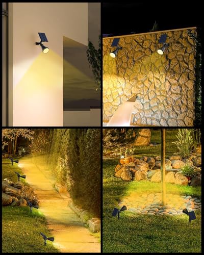Solar Spotlights - 10 Pack, 4 Modes, Warm White