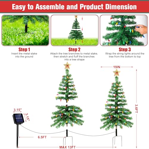 Solar Christmas Tree Lights - Outdoor Stake