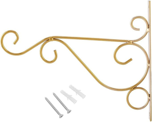 Plant Hanger Hanging Basket Hooks, Metal Plant Wall Hanger Outdoor Indoor Decor for Hanging Bird Feeders, Lanterns, Wind Chimes