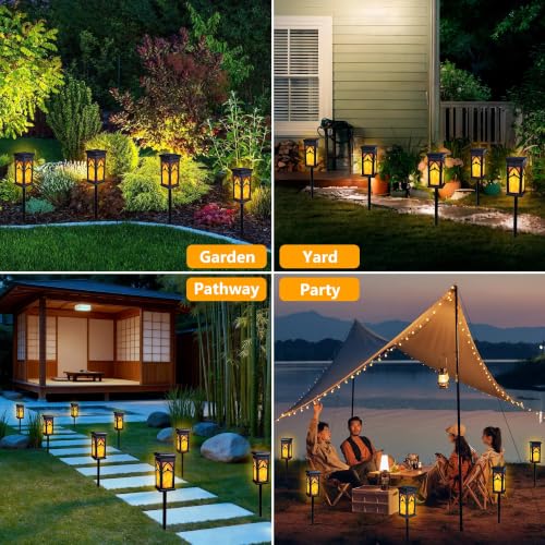 Solar Torch Lights - Flickering Flame, 6 Pack