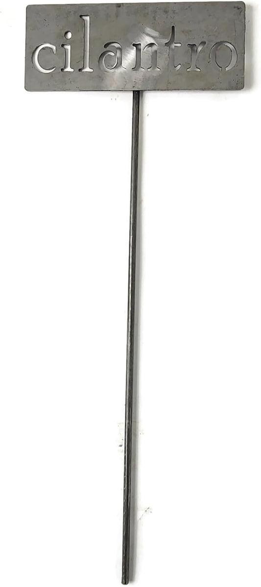 Classic Metal Garden Markers 19 Inches Tall (cilantro, Raw, Unfinished Steel (will rust with time))
