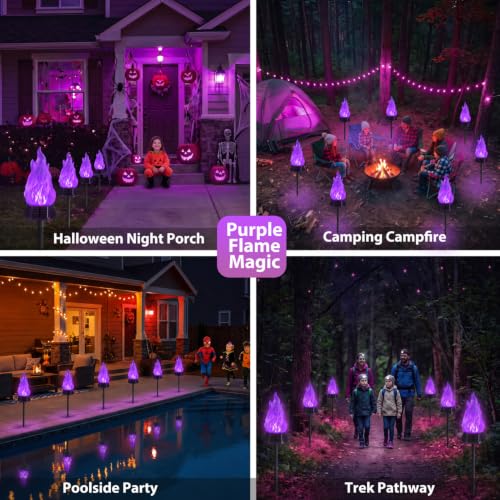 Solar Halloween Torch Lights - 4 Pack Waterproof