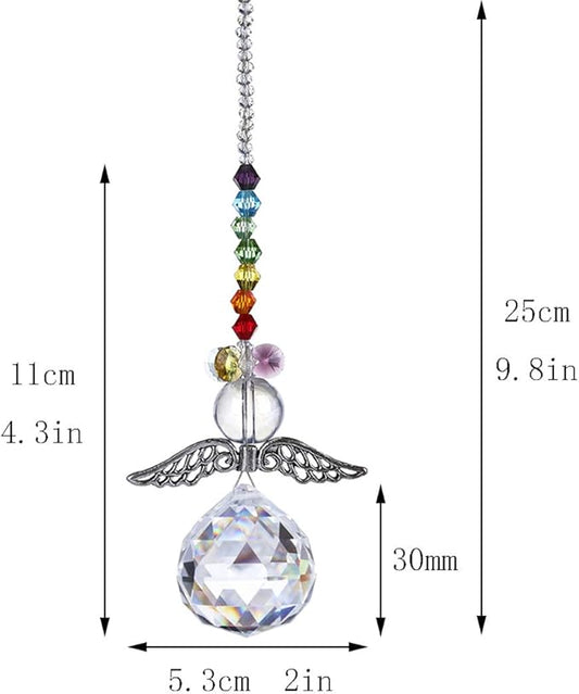 H&D HYALINE & DORA Crystal Guardian Angel Rainbow Makers Suncatchers with 30mm Ball Prism