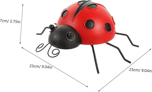 LIOOBO 3pcs Ladybug Garden Statues Iron Ladybug Ornaments for Outdoor Decor Garden Sculptures Statues