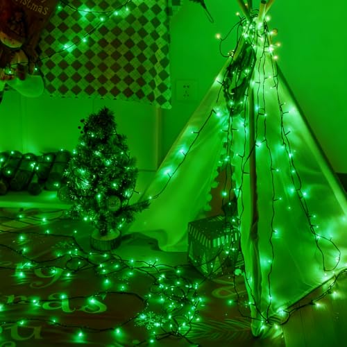 QITONG 500LED Green String Lights 165ft - Waterproof, 8 Modes
