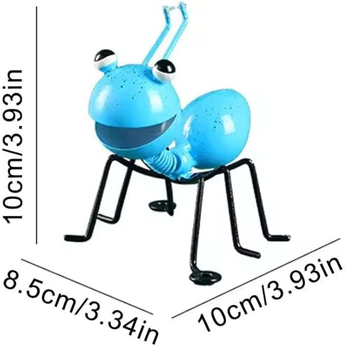 4 Pack Metal Ant Wall Decor Outdoor Garden Fence Art, 3D Wall Sculptures Colorful Cute Metal Ant Hanging Decorations for Living Room, Bedroom