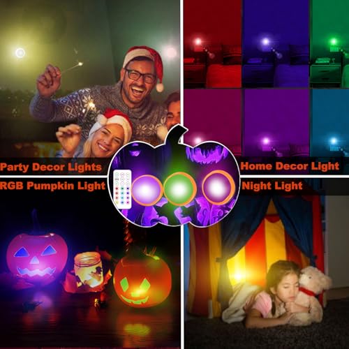 Light-Up Pumpkin Halloween Decoration - RGB Remote Control LED Candle