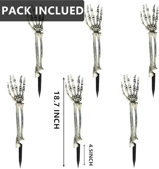 AISENO 6PC Realistic Skeleton Arm Stakes Halloween Decorations for Lawn Stakes Garden Groundbreaker Halloween Skeleton Decoration